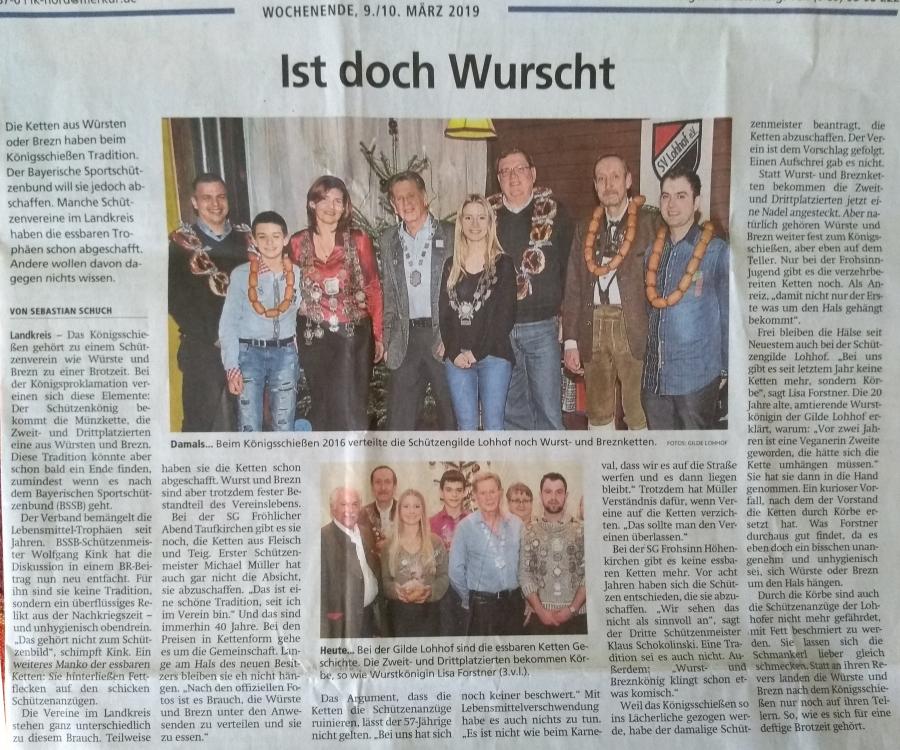 Artikel des Münchner Merkur vom 09./10.03.19